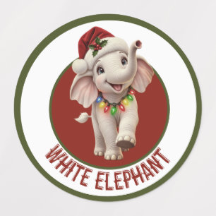 Witte Olifant Kerst Labels