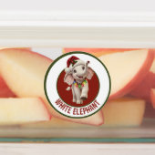 Witte Olifant Kerst Labels (Aangebracht)