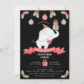 Witte Olifant Kerst Lunch Cadeau Uitwisseling Kaart (Voorkant)
