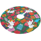 Witte Olifant Kerst Presents Groene Achtergrond Kerstboom Rok (Gekanteld)