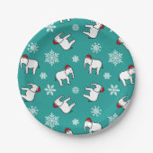 Witte Olifant Kerst (Turquoise) Papieren Bord (Voorkant)