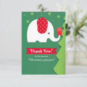Witte olifant kerstcadeau bedankkaart kaart (Staand voorkant)