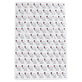 Witte Olifant Kerstcadeau-uitwisselingsontwerp voo Medium Cadeauzakje
