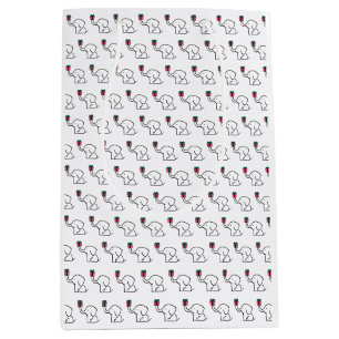 Witte Olifant Kerstcadeau-uitwisselingsontwerp voo Medium Cadeauzakje