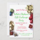 Witte Olifant Kerstfeest Geschenk Uitwisseling Kaart (Voorkant)