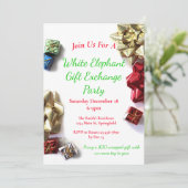 Witte Olifant Kerstfeest Geschenk Uitwisseling Kaart (Staand voorkant)