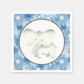 Witte olifant kerstfeest servetten (Voorkant)