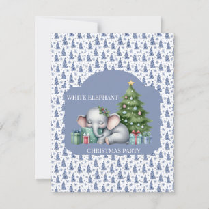 Witte olifant kerstfeest uitnodiging