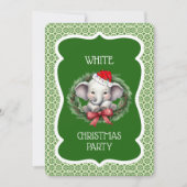 Witte olifant kerstfeest uitnodiging (Voorkant)