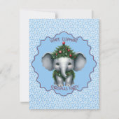 Witte olifant kerstfeest uitnodiging (Voorkant)