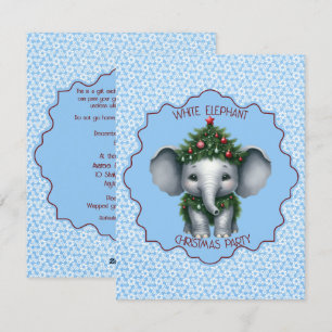 Witte olifant kerstfeest uitnodiging
