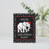 Witte Olifant Kerstfeest Uitnodiging (Staand voorkant)