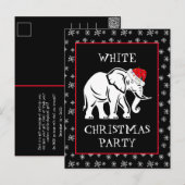 Witte Olifant Kerstfeest Uitnodiging (Voorkant / Achterkant)