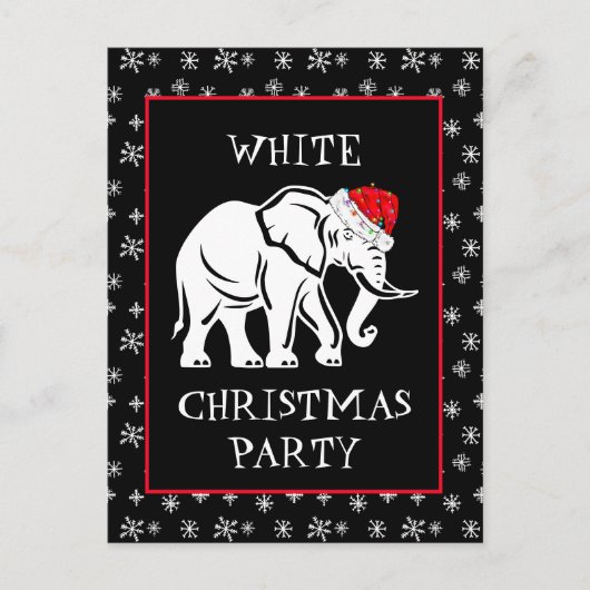 Witte Olifant Kerstfeest Uitnodiging (Voorkant)