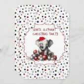 Witte olifant kerstfeest uitnodiging (Voorkant / Achterkant)