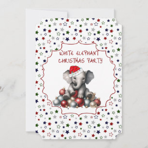 Witte olifant kerstfeest uitnodiging