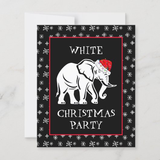 Witte olifant kerstfeest uitnodiging (Voorkant)