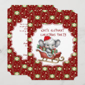 Witte olifant kerstfeest uitnodiging (Voorkant / Achterkant)