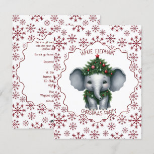 Witte olifant kerstfeest uitnodiging