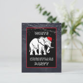 Witte Olifant Kerstfeest Uitnodiging (Staand voorkant)