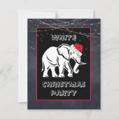Witte Olifant Kerstfeest Uitnodiging (Voorkant)