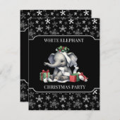 Witte olifant kerstfeest uitnodiging (Voorkant / Achterkant)