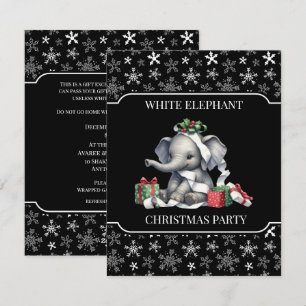 Witte olifant kerstfeest uitnodiging