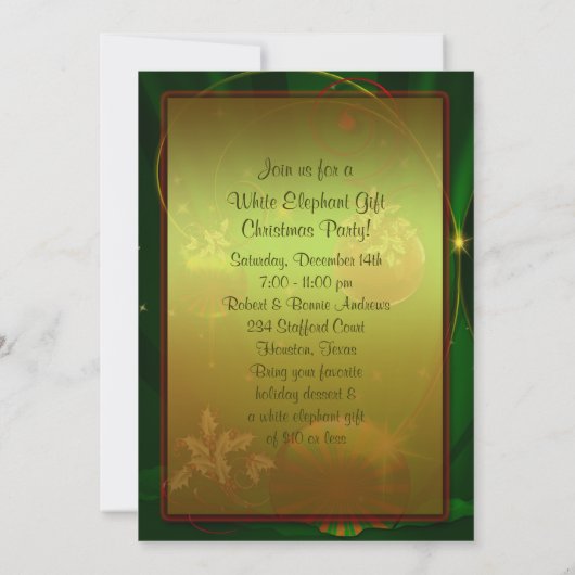Witte Olifant Kerstfeest uitnodigingen (Achterkant)