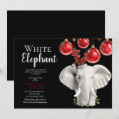 Witte Olifant Kerstfeest voor kinderen Kaart (Voorkant / Achterkant)