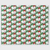 Witte Olifant Kerstman Hoed Inpakpapier Rol (Vlak)