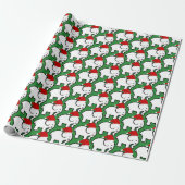 Witte Olifant Kerstman Hoed Inpakpapier Rol (Uitgerold)