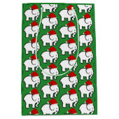 Witte Olifant Kerstman Hoed Medium Cadeauzakje (Voorkant)