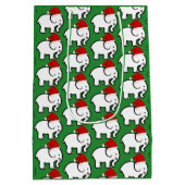 Witte Olifant Kerstman Hoed Medium Cadeauzakje (Achterkant)