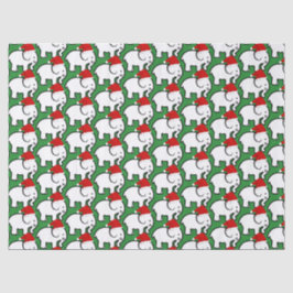 Witte Olifant Kerstman Hoed Tissuepapier