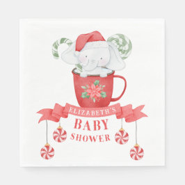 Witte Olifant Kerstmis | BABY SHOWER Servet