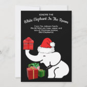 Witte Olifant Kerstmis Familie Groet Feestdagenkaart (Voorkant)