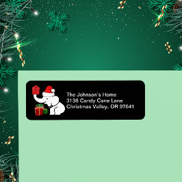 Witte Olifant Kerstmis Familie Retouradres Etiket