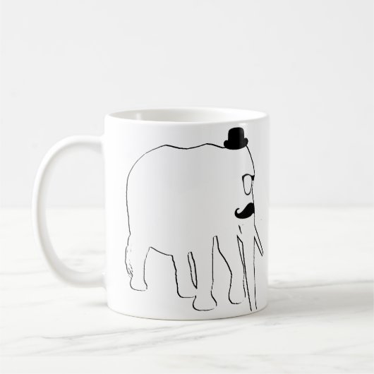 Witte olifant koffiemok (Links)