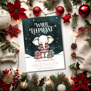 Witte Olifant Lelijke Trui Feest Uitnodiging