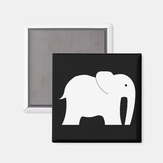 Witte olifant magneet (Voorkant / Achterkant)
