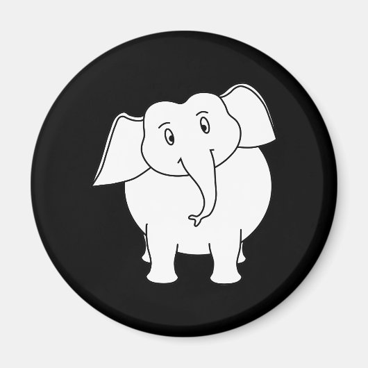 Witte olifant. magneet (Voorkant)