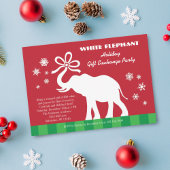 Witte olifant met Boog Gift Exchange Party Kaart