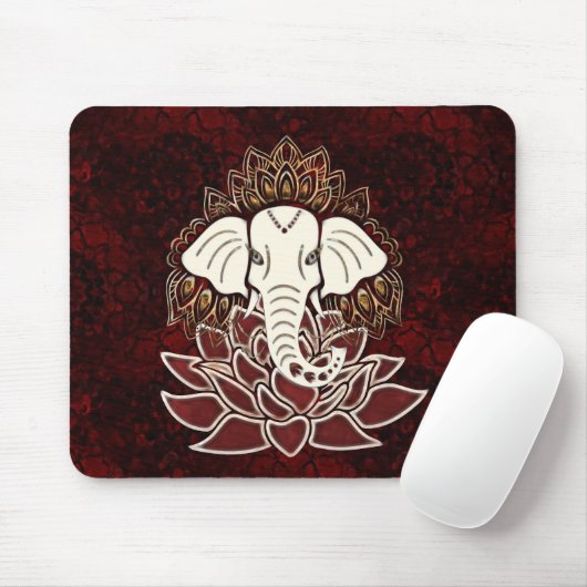 Witte Olifant Mousepad Muismat (Met muis)