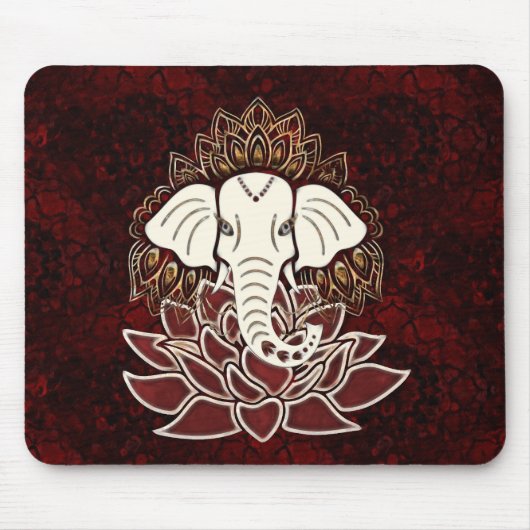 Witte Olifant Mousepad Muismat (Voorkant)