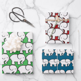 Witte Olifant Ontwerp Inpakpapier Vel