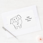 Witte olifant. rechthoekige sticker (Envelop)