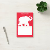 Witte Olifant Silhouet op Rode Taken Post-it® Notes (Kantoor)