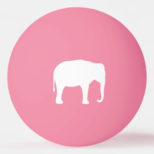 Witte olifant silhouet pingpongbal (Voorkant)