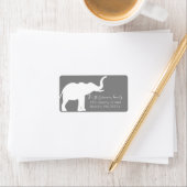 Witte Olifant Silhouet Retouradres Etiket (Insitu)