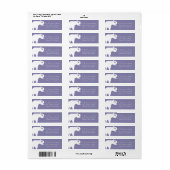 Witte Olifant Silhouet Retouradres Paars Etiket (Full Sheet)